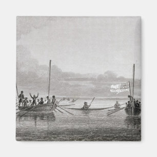 Eskimaux Coming Towards Boats in Shoalwater Magnet