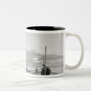 Eskimaux Coming Towards Boats in Shoalwater Two-Tone Coffee Mug