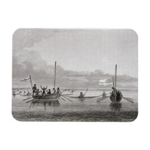 Eskimaux Coming Towards the Boats in Shoalwater Ba Magnet