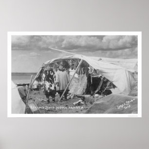 Eskimo Camp Nome, Alaska Photo 1916 Poster