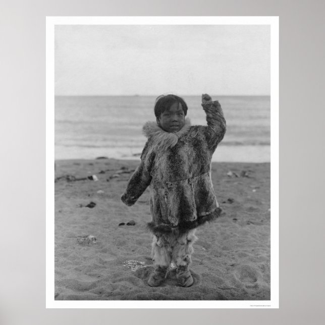 Eskimo Child On Alaska Beach 1906 Poster (Front)