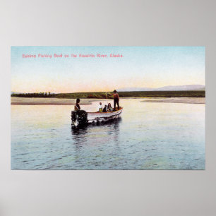 Eskimo Fishing Boat on the River Poster