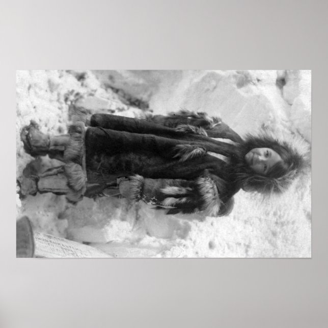 Eskimo Girl in a Parka in Nome, Alaska Poster (Front)
