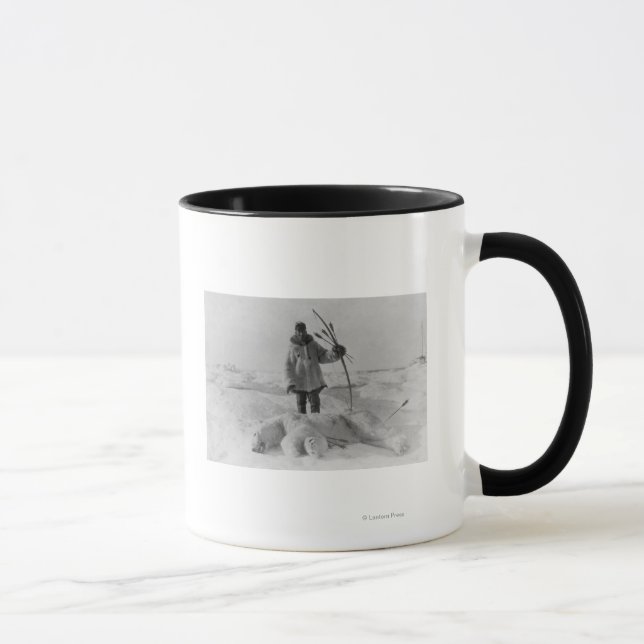 Eskimo Hunter with Polar Bear Photograph Mug (Right)