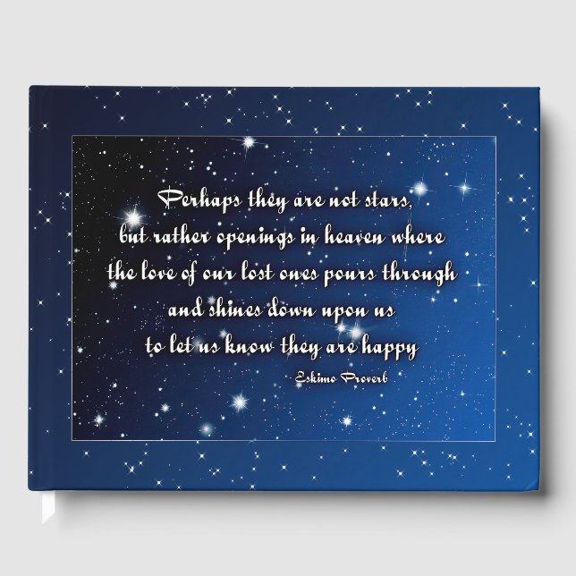 Eskimo proverb - perhaps they are not stars memory guest book (Front)