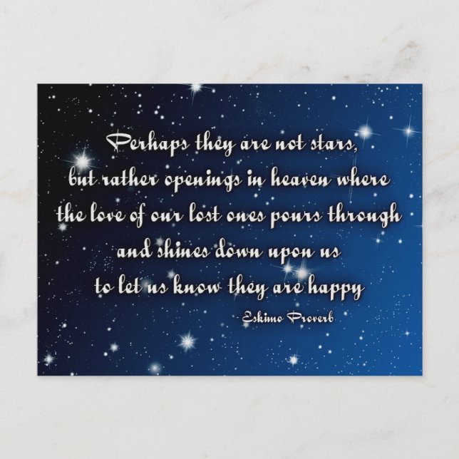 Eskimo proverb - stars postcard (Front)