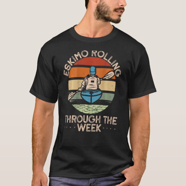 Eskimo Rolling Through The Week Backprint Canoe T-Shirt (Front)