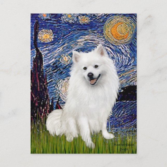 Eskimo Spitz 1 - Starry Night (Vert) Postcard (Front)