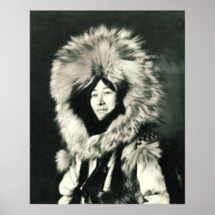 Eskimo Woman Posing 1915 Poster