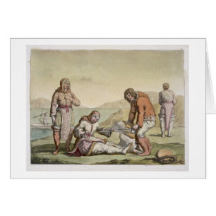 Eskimos, 1817 (colour engraving)