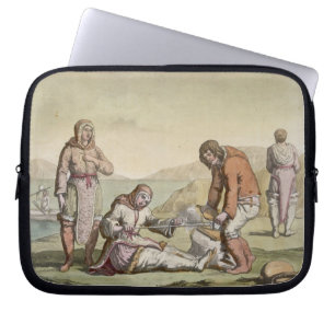 Eskimos, 1817 (colour engraving) laptop sleeve