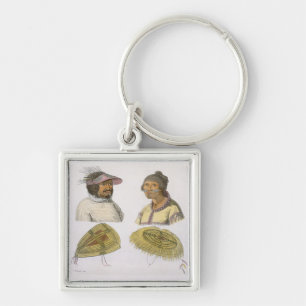 Eskimos from North America (colour engraving) Key Ring
