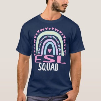 ESL Squad Party Matching Womens Appreciation Rainb T-Shirt