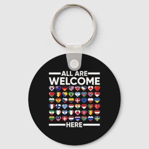 ESL Teacher All Are Welcome Here For Worlds Virtua Key Ring