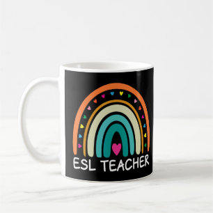 ESL Teacher Boho Rainbow Back To School Appreciati Coffee Mug