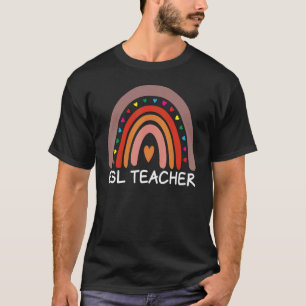 ESL Teacher Boho Rainbow Back To School Appreciati T-Shirt