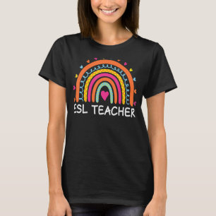 ESL Teacher Boho Rainbow Back To School Appreciati T-Shirt