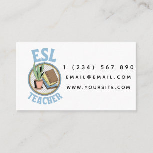 ESL Teacher English Language Instructor Simple Fun Business Card