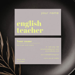 ESL Teacher english second language Business Card