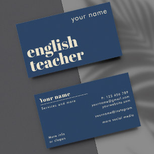 ESL Teacher english second language Business Card