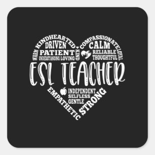 ESL Teacher, English Second Language Square Sticker