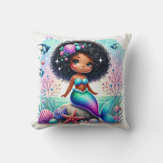 Esme Mermazing Mermaid Throw Pillow