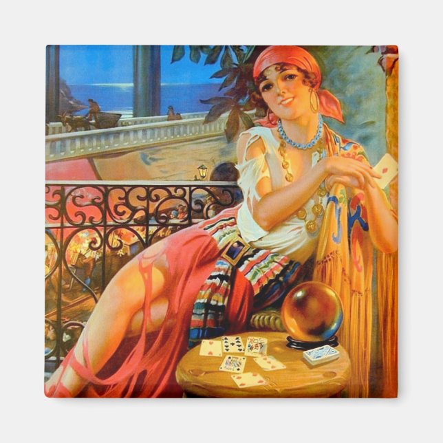 Esme, vintage fortune teller magnet (Front)