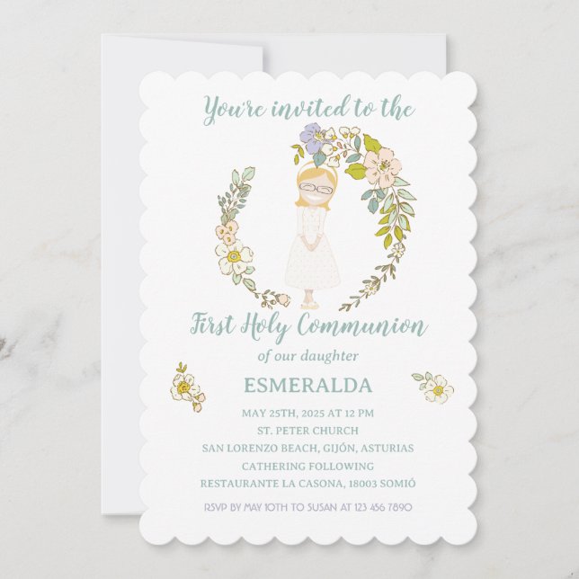 ESMERALD Communion Invitation (Front)