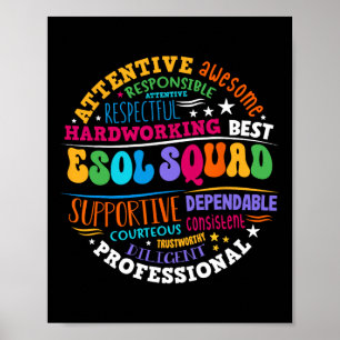 Esol Squad Teachers And Students Team Ck To School Poster