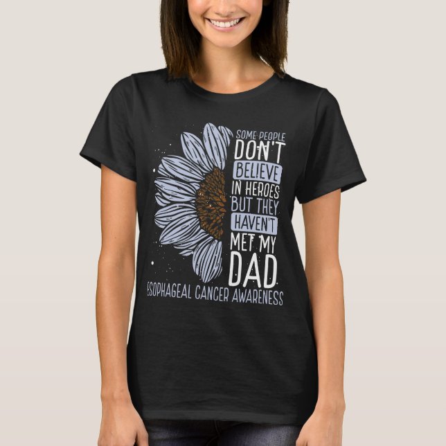 Esophageal Cancer Awareness Ribbon Dad Warrior T-Shirt (Front)