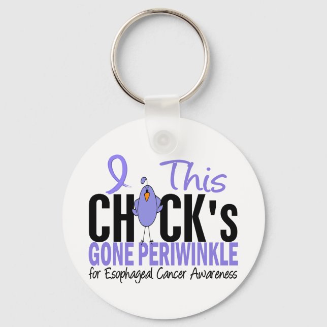 ESOPHAGEAL CANCER Chick Gone Periwinkle Key Ring (Front)