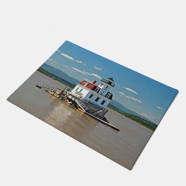Esopus Meadows Lighthouse, New York Door Mat (Angled)