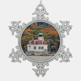 Esopus Meadows Lighthouse Snowflake Pewter Christmas Ornament