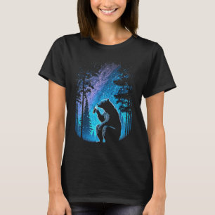 Esoteric Bear drinking Beer Night Forest T-Shirt