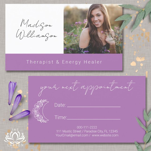 Esoteric Holistic Modern Moon Photo Appointment    Business Card (Creator Uploaded)