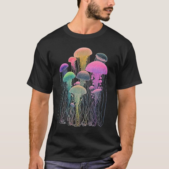 Esoteric Jellyfish Crystals Cute Illustration  1 T-Shirt (Front)