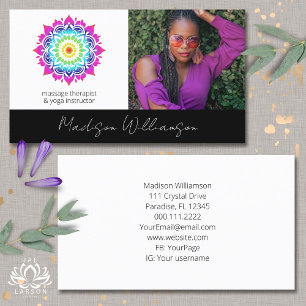 Esoteric Mandala Holistic Metaphysical Boho Photo Business Card