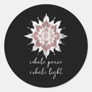 Esoteric Meditation Lotus Flower Inhale Peace Exha Classic Round Sticker