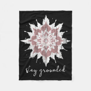 Esoteric Meditation Lotus Flower Stay Grounded Yog Fleece Blanket