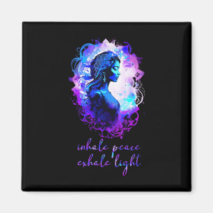 Esoteric Meditation Watercolour Inhale Peace Exhal Magnet