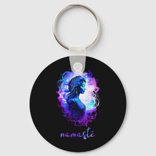 Esoteric Meditation Watercolour Namaste Yoga  Key Ring