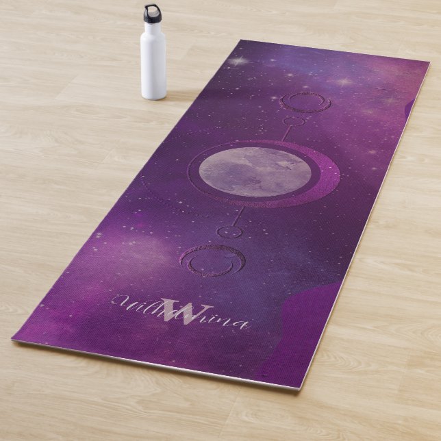 Esoteric Moon And Stars Personalized Yoga Mat (In Situ)