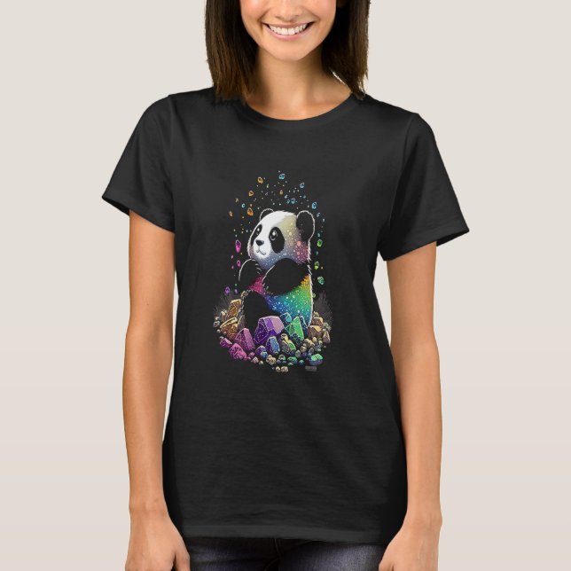 Esoteric Panda Crystals Cute Illustration  2 T-Shirt (Front)