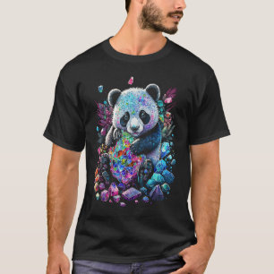 Esoteric Panda Crystals Cute Illustration T-Shirt