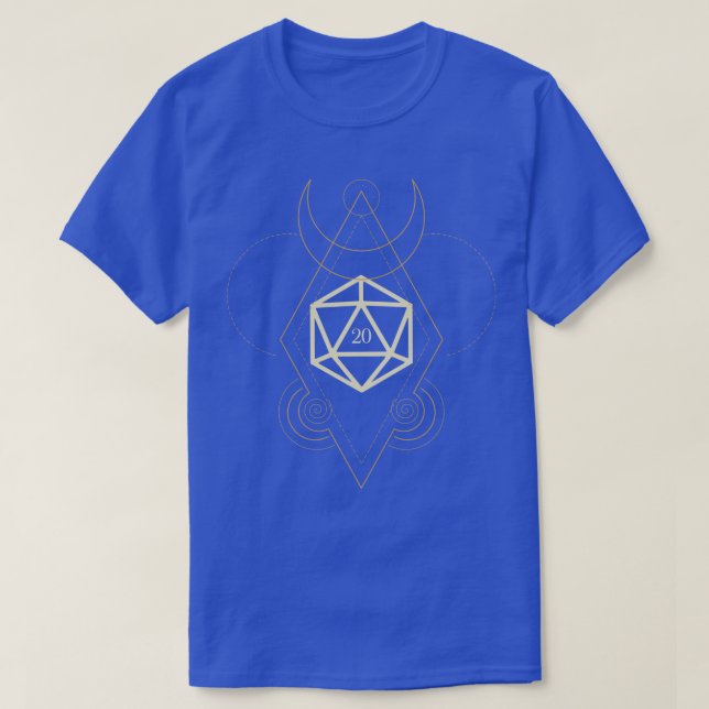 Esoteric Polyhedral D20 Dice Tarot Five T-Shirt (Design Front)