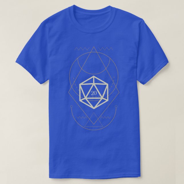 Esoteric Polyhedral D20 Dice Tarot Twelve T-Shirt (Design Front)