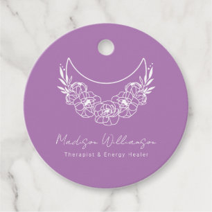 Esoteric Psychic Modern Minimalist Crescent Moon Favour Tags