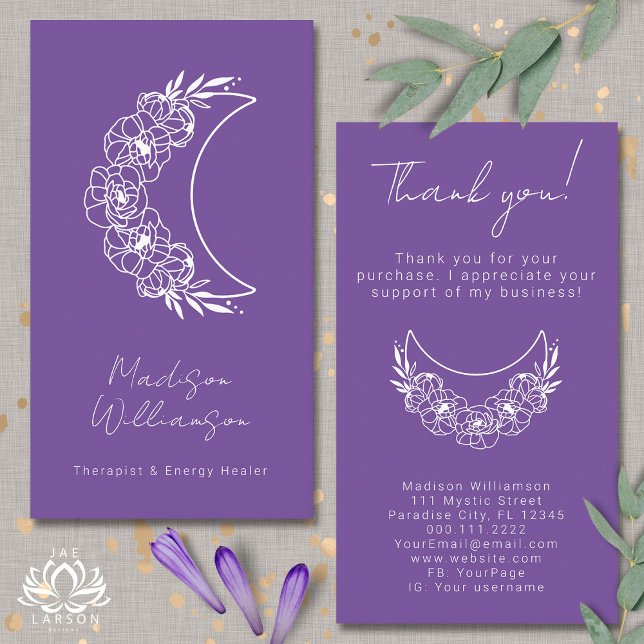 Esoteric Psychic Modern Photo Customer Thank You Business Card (Creator Uploaded)