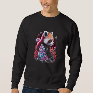 Esoteric Red Panda Pet Art Crystals Cute Illustrat Sweatshirt