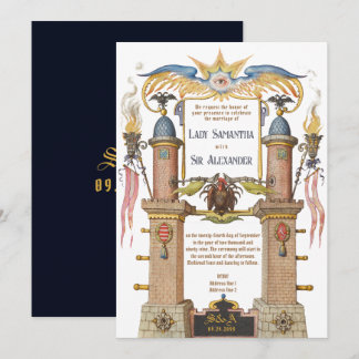 Esoteric Renaissance Manuscript Mediaeval Wedding Invitation